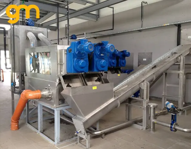 băng tải ép bùn trong hệ thống xử lý nước thải